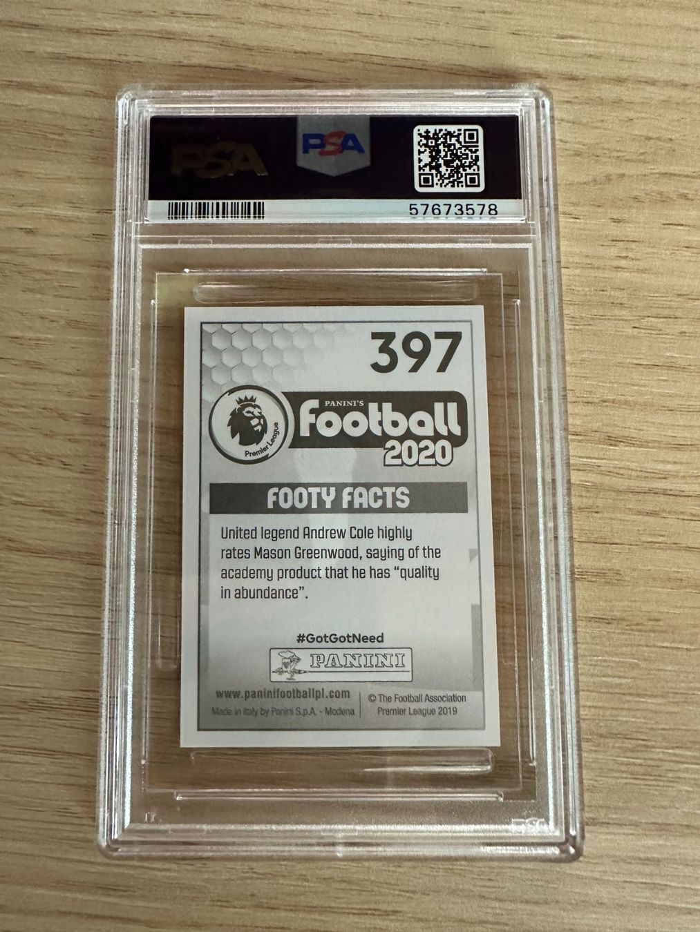 Panini Carte collezionabili: Mason Greenwood Panini EPL 2019 Sticker PSA 9 – Nuovo (secondo la descrizione) da Hagendorn venduto da Pokecollectorch 1