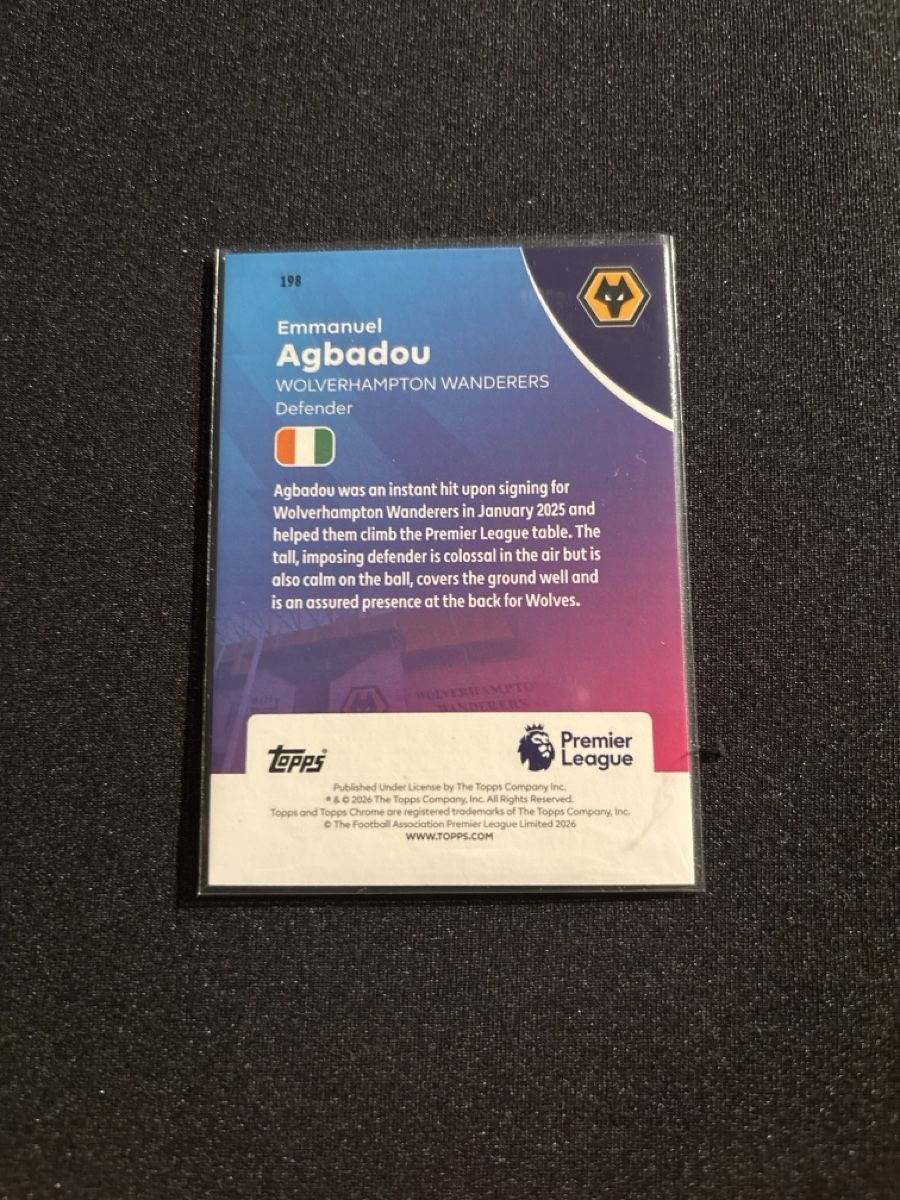 Topps Carte collezionabili: Emmanuel Agbadou - Topps Chrome - Premier League - Wolves – Usato da Kaiseraugst venduto da Baum_12 1