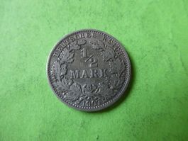 Dt. Reich 1907 A, 1/2 Silbermark