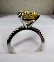 Bague argent avec diamant de moissanite de 5 ct certifié GRA