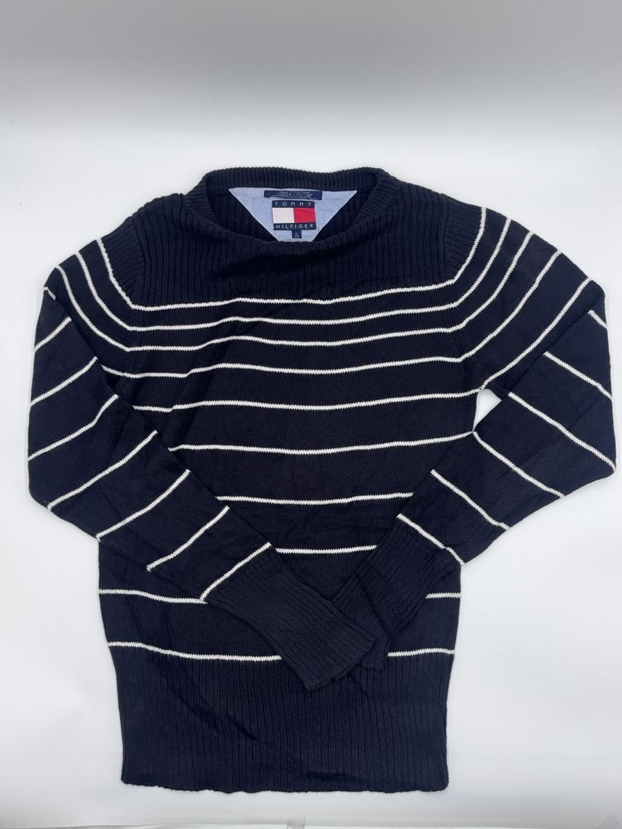 Tommy Hilfiger Maglioni & Felpe: Tommy Hilfiger Strickpullover, Grösse L, Dunkelblau/Weiss – Usato da Arnegg venduto da PascalHelfenberger