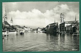 Zürich, Partie an der Limmat, 1946, gelaufen