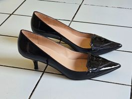 Pura Lopez Pumps schwarz Lackleder Grösse 38