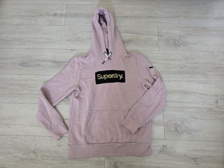 Superdry Kapuzenpullover rosa mit Goldprint gebraucht M
