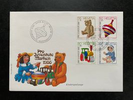 FDC Pro Juventute + Passende 4er Blöcke 1986 ET  **