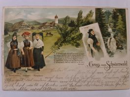 Alte Ansichtskarte 1906 Schwarzwald Trachtengruppe 26