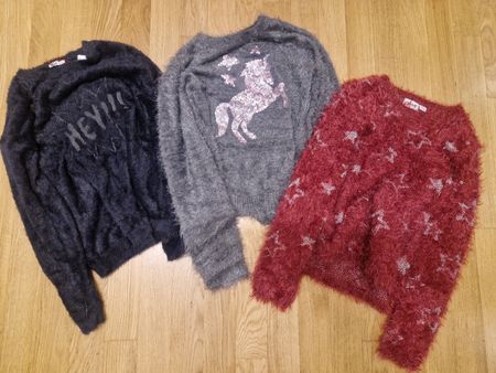 Lot de 3 pulls doux pour fille, taille 146 152