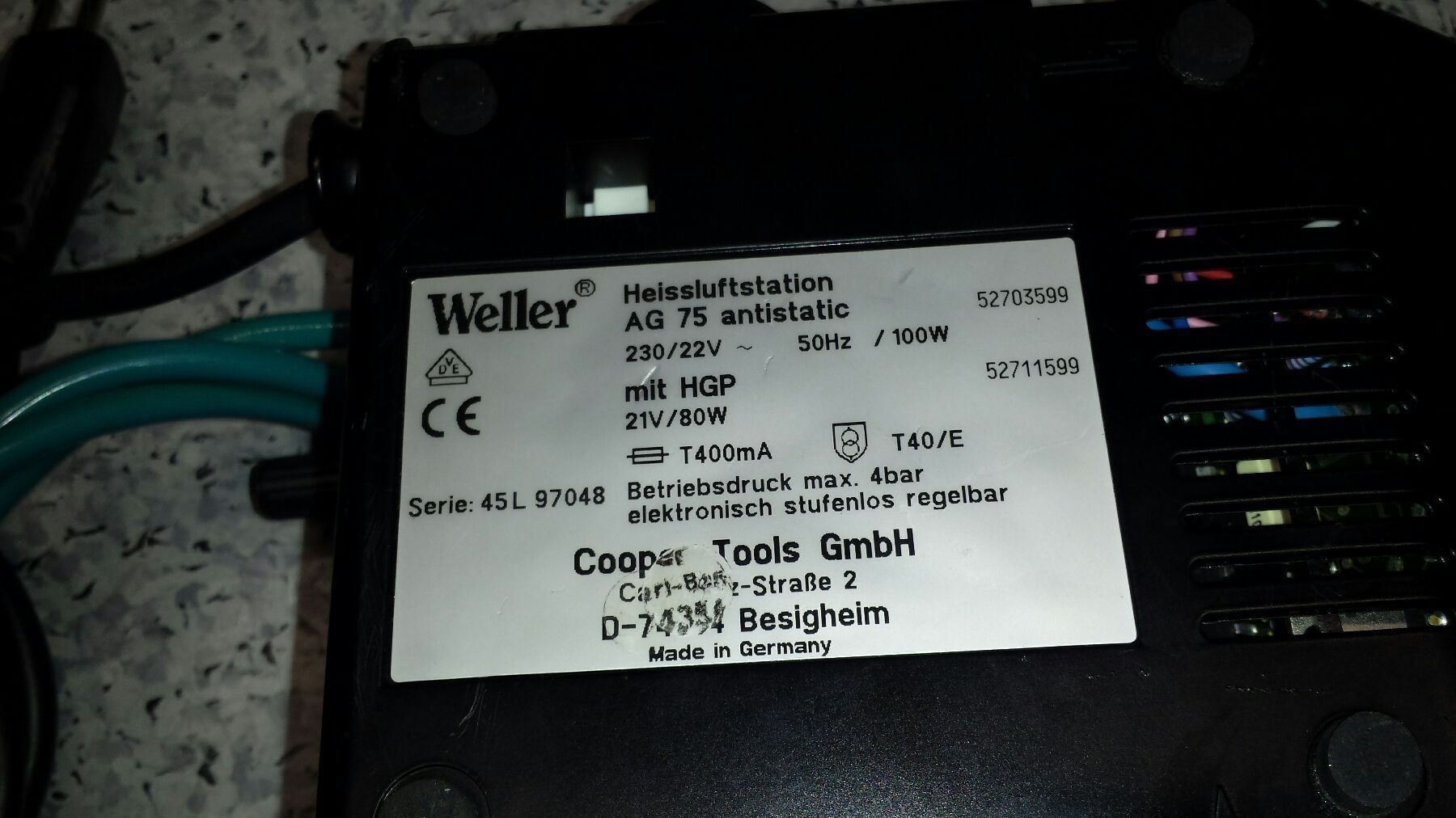 Weller Tutti gli attrezzi: WELLER AG75 Lötstation Rework SMD – Usato da Hinteregg venduto da Amerizium 3