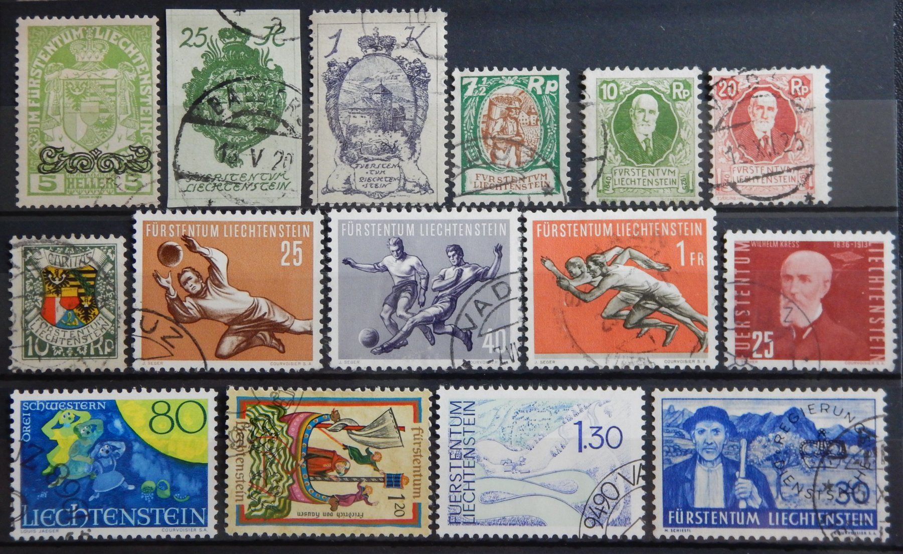 Alle Briefmarken: Liechtenstein Lot mit alten Werten – Gebraucht aus Zürich von Muehlekauf