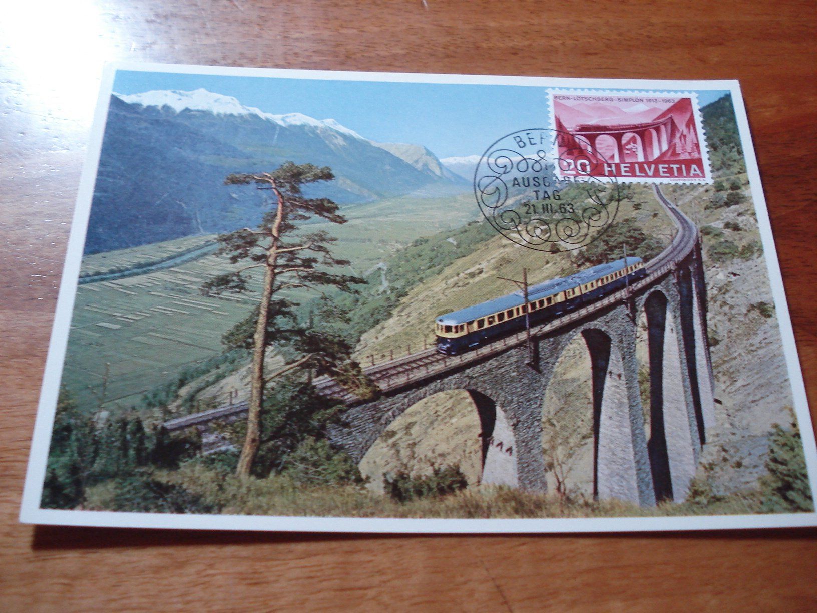 Alle Briefmarken: Maximumkarte 1963, Bern-Lötschberg-Simplon-Bahn, ET-o – Gebraucht aus Niederwil AG von morostahu