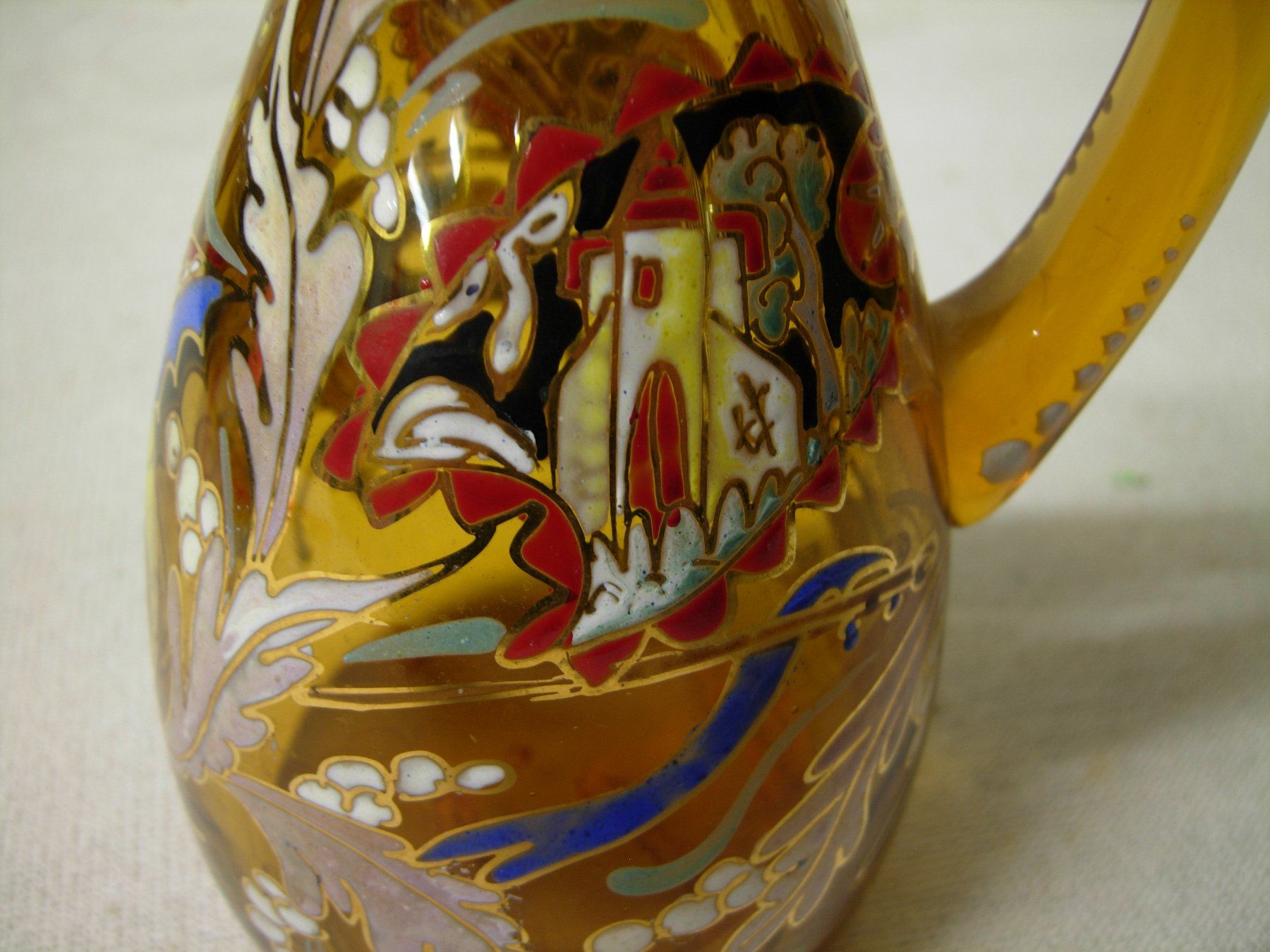 Moser Caraffe: Art Deco emallierte Karaffe 1 H.20 Jhdt. – Usato da Luzern venduto da Lucernauno 1