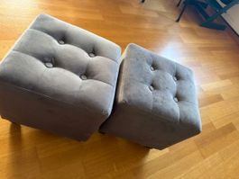 2 Hocker Conforama Louisa grau 35x35 cm guter Zustand
