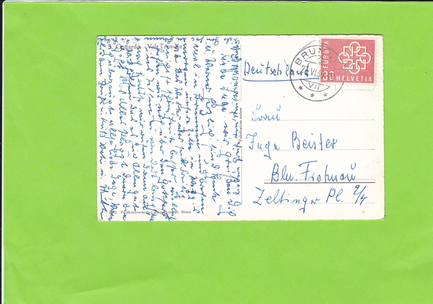 Cartoline postali: Val Tremola – Usato da St. Peterzell venduto da neckertal 1