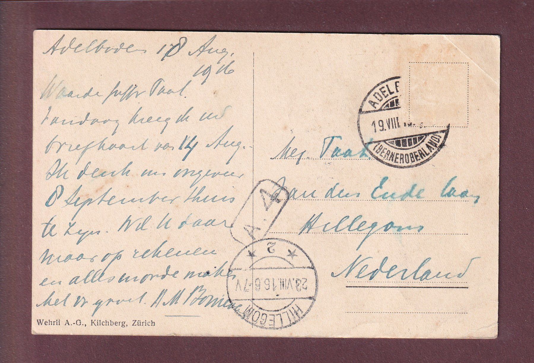 Cartoline postali: ADELBODEN - Grand Hotel - 1916 – Usato da Pully venduto da nicecards 1