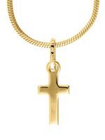 Kreuzanhänger Gold 585 (14 Karat) mit kette s925