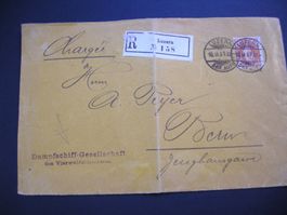 10.II.07 LUZERN  STEHENDE HELVETIA 20Rp DAMPFSCHIFFGESELLSCH