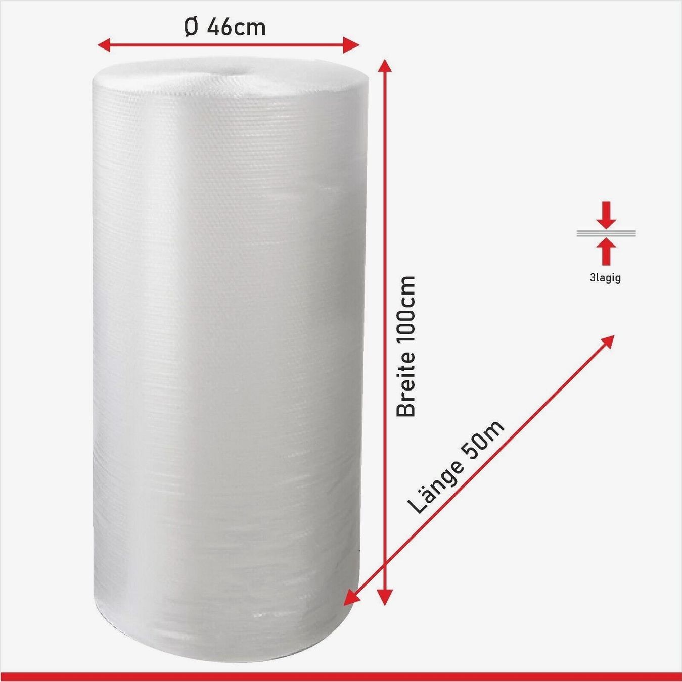 Fogli trasparenti: Luftpolsterfolie 100 cm x 100 Meter – Nuovo e nell'imballaggio originale da Bülach venduto da StoreInShop.com 1
