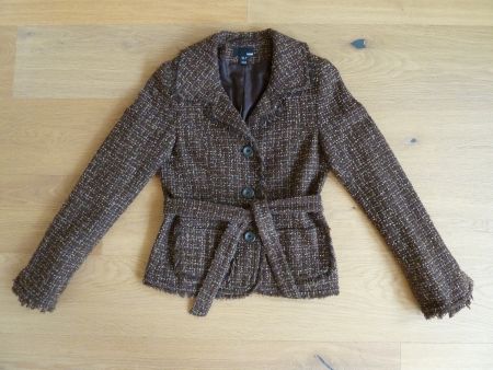 Bouclé Blazerjacke Übergangsjacke im Coco Chanel-Styl Gr. 34