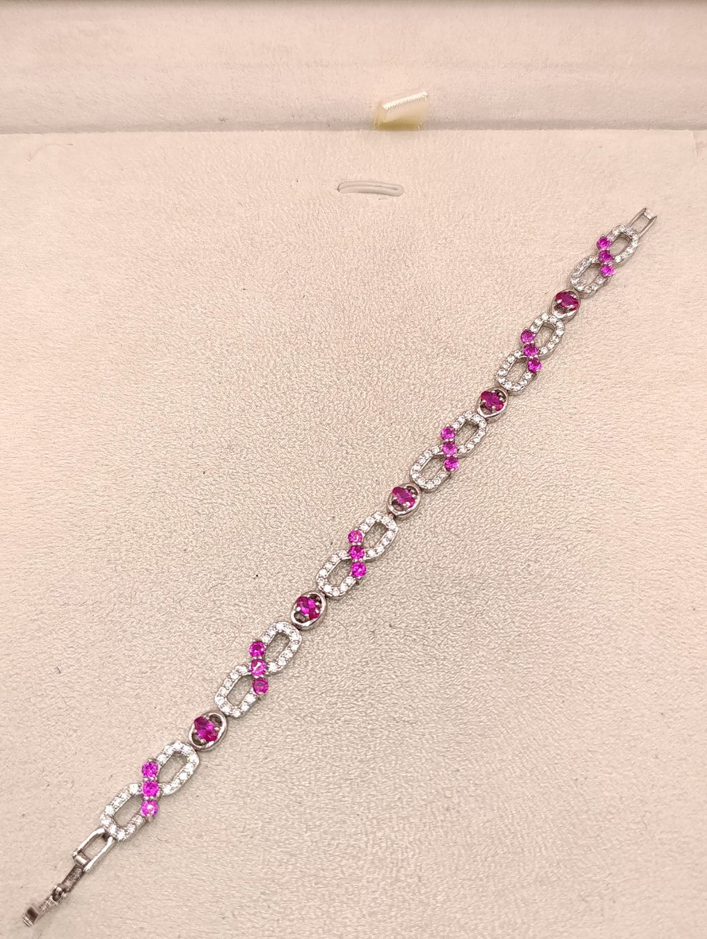 Armbänder & -reifen: Vintage 925er Silber Armband Rubin Edelstein Zirkonia Top – Gebraucht aus Steffisburg von 1.Schmuckschatulle 4