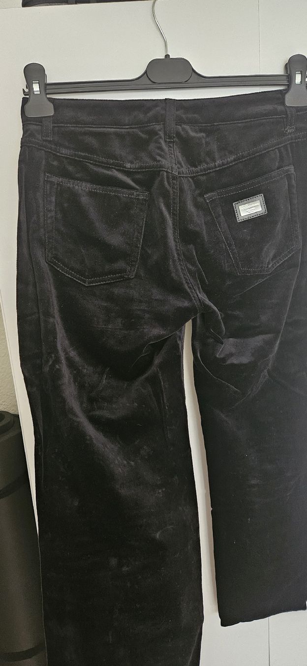 Dolce & Gabbana Pantaloni: Dolce&Gabbana Samthose, schwarz, Gr. 36 – Usato da Hellbühl venduto da Veci02 7