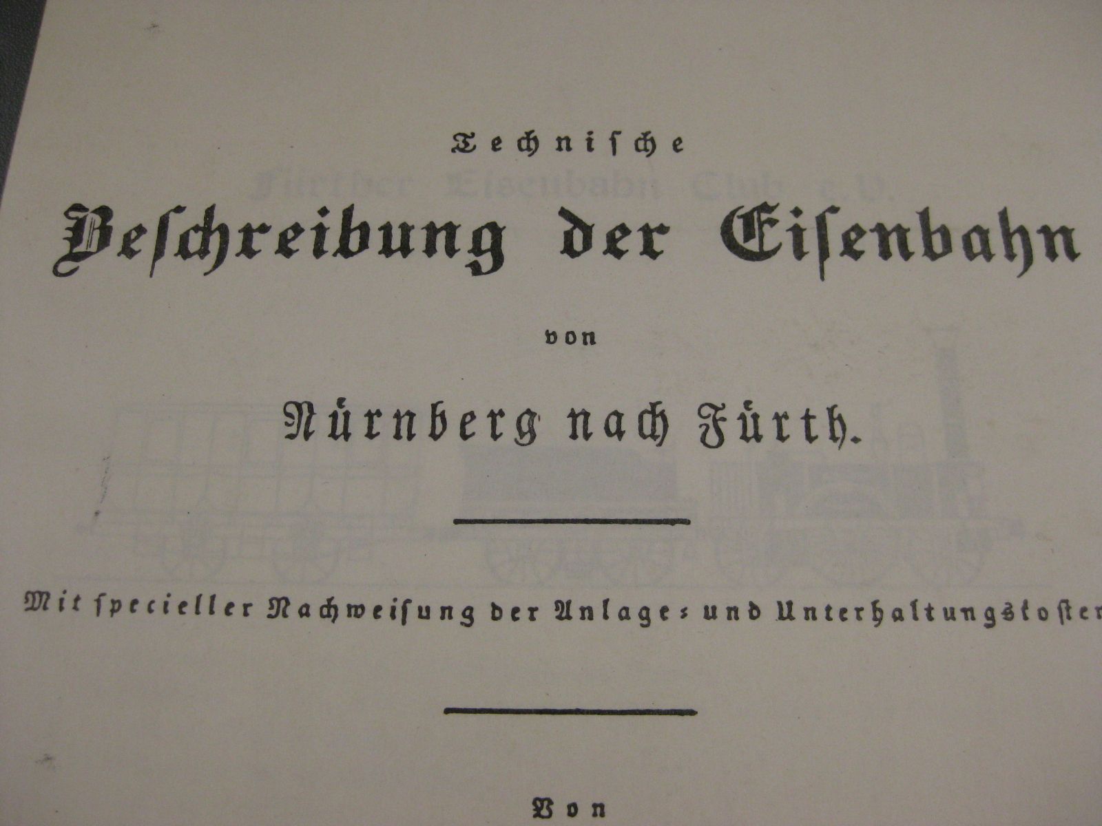 Bücher: Beschreibung der Eisenbahn von Nürnberg – Gebraucht aus Malters von Marosko 1