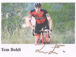 Autogrammfoto von Radrennfahrer Tom Bohli CH