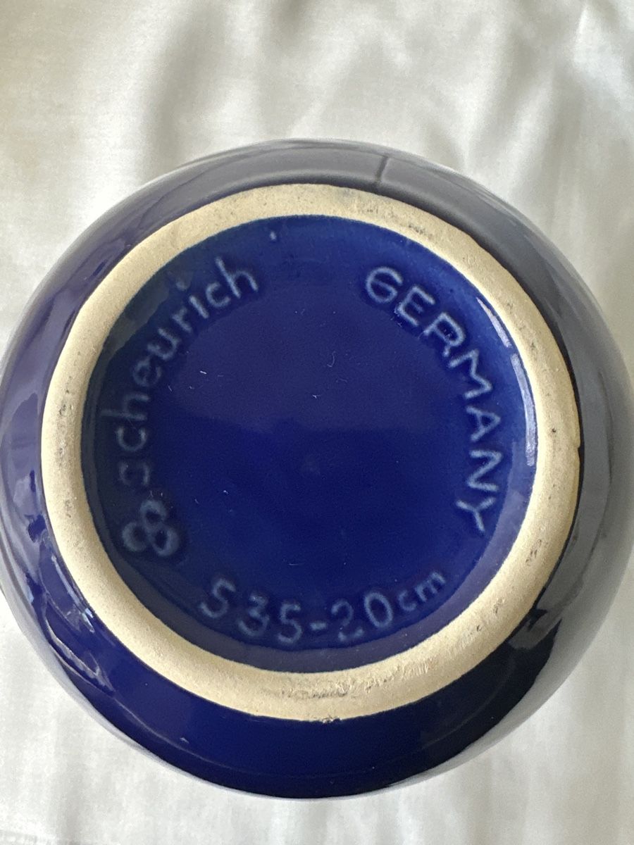 Vasi & Recipienti: Blaue Keramik Vase Scheurich Germany 535 - 20 cm – Usato da Zürich venduto da Chaeffeler 5