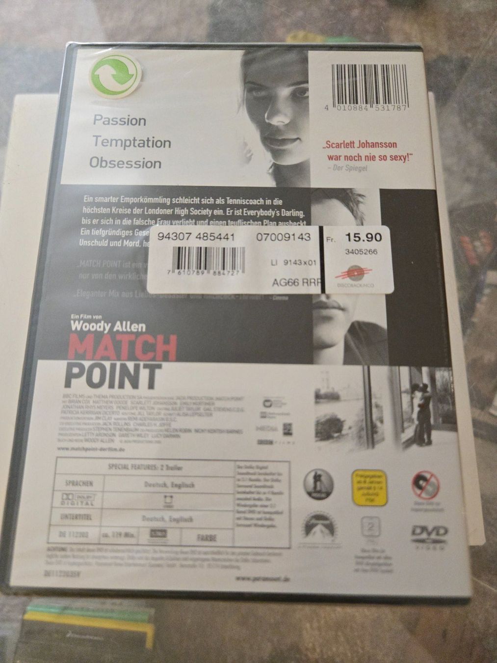 Tutti i DVDs: Match Point DVD Neu – Nuovo e nell'imballaggio originale da Bussigny venduto da Kfdlt 1