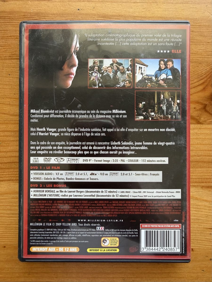 Tutti i DVDs: DVD film Millenium de Niels Arden Oplev – Usato da Chêne-Bougeries venduto da PPP1224 1