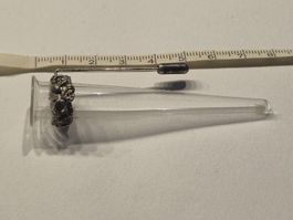 Anstecknadel silberfarben Antik Vintage Glas Unikat Blume