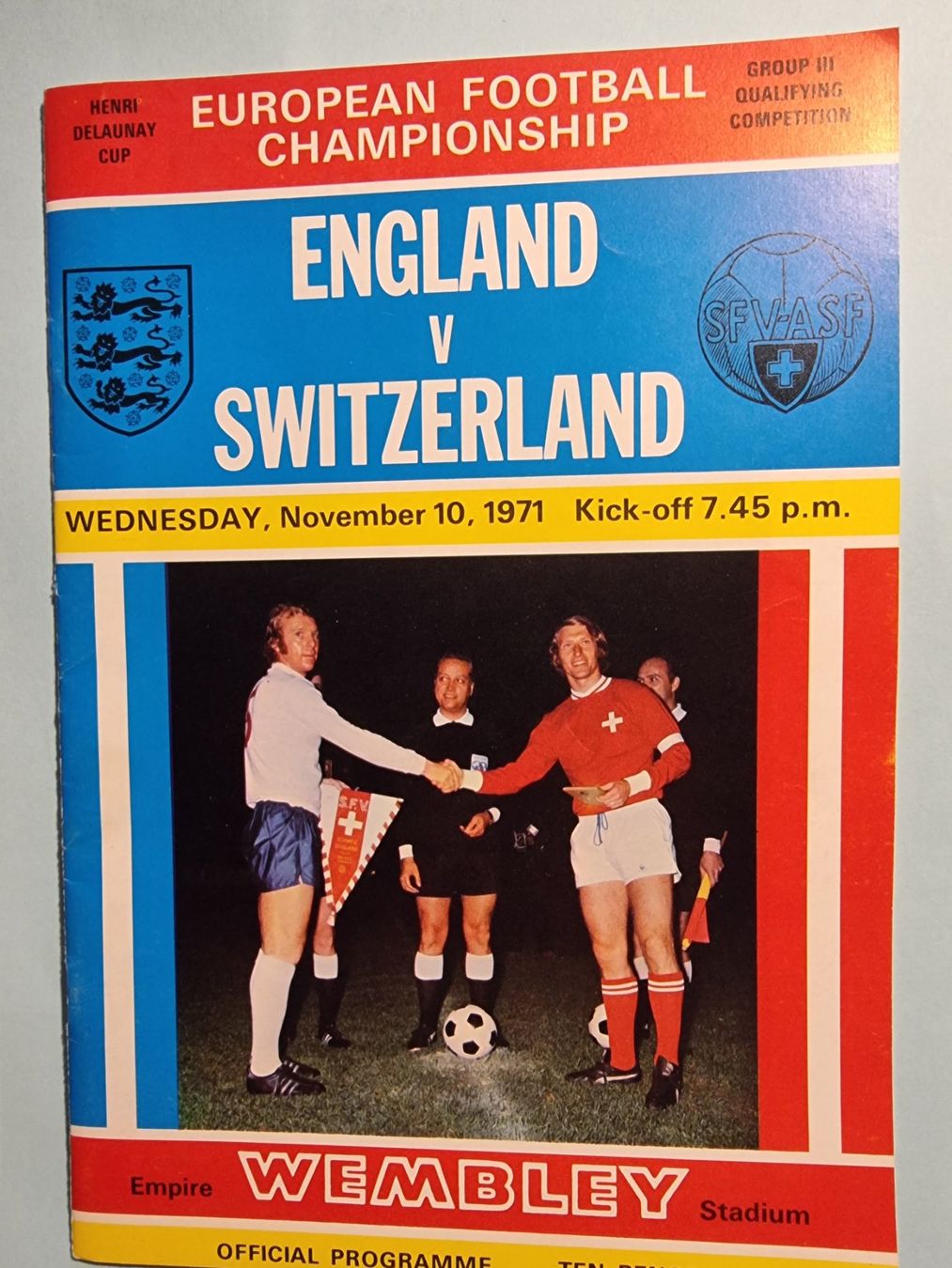 Documenti: 1971 vintage england vs schweiz spielprogramm em quali – Usato da Oberglatt ZH venduto da paninistickersworld