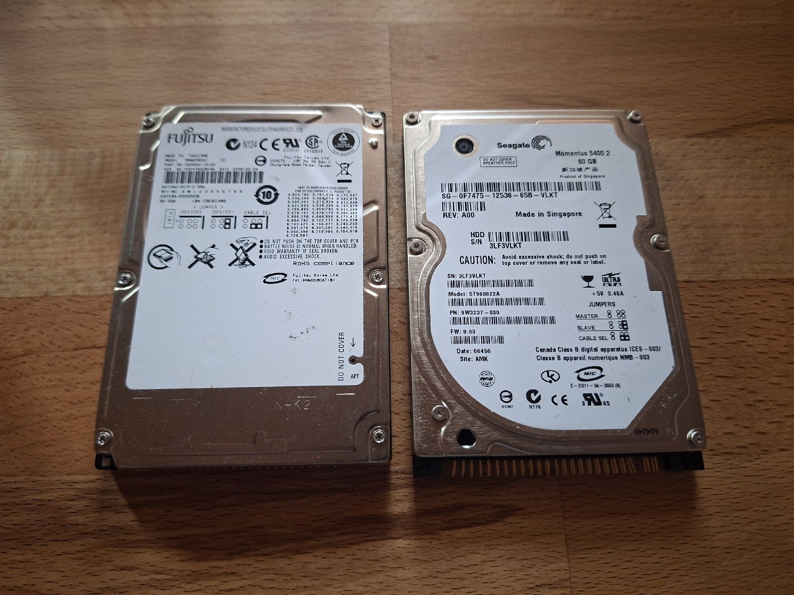 Disques durs: IDE Festplatte HDD 2.5" 80/60GB Seagate Fujitsu  – D'occasion à Neunkirch par MaElekt