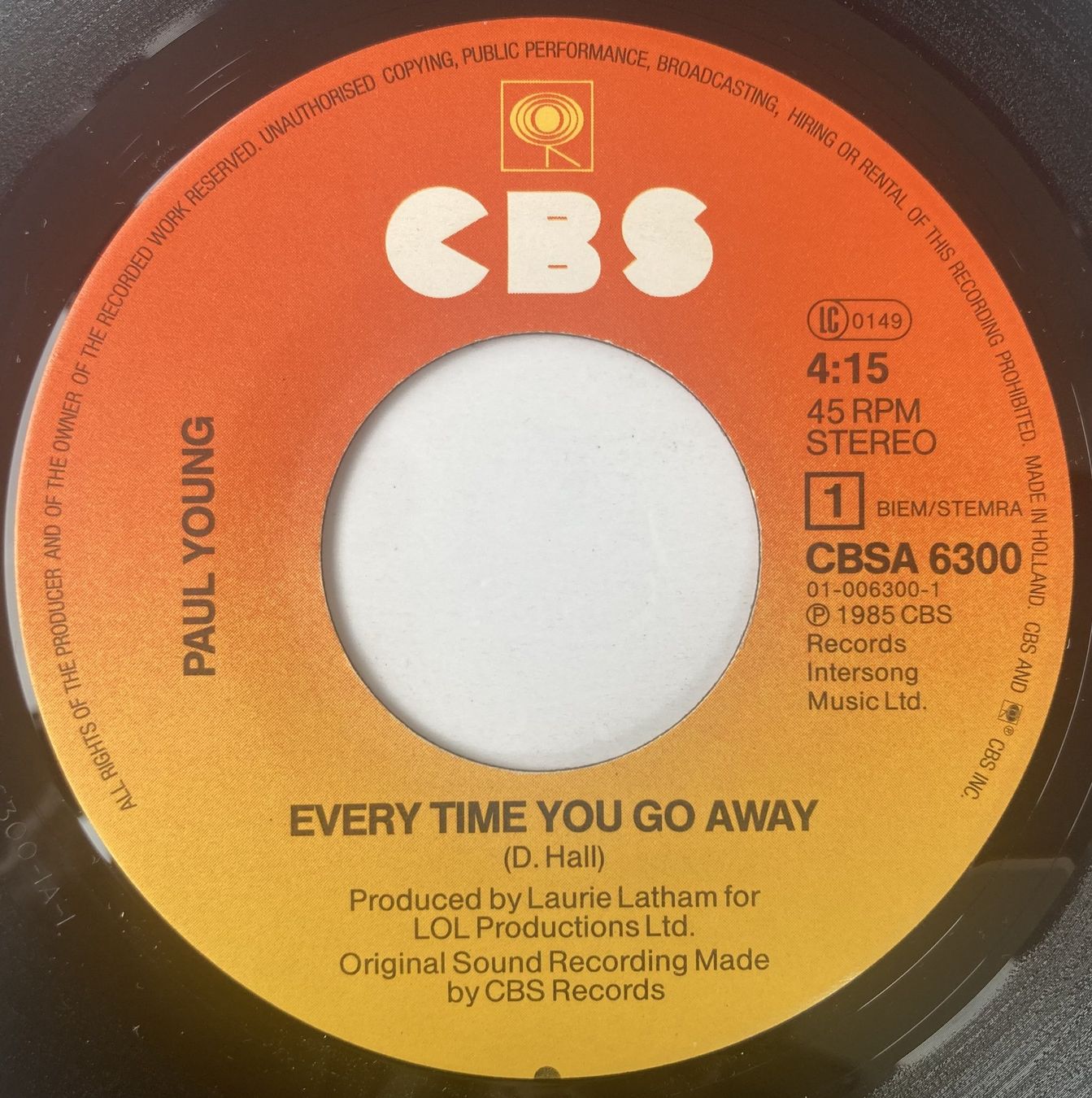 Dischi in vinile: PAUL YOUNG - EVERY TIME YOU GO AWAY – Usato da Bottens venduto da hotter-than-hell 2