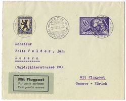 1925 Brief Flug Genève-Zürich RF 25.2aa SpF