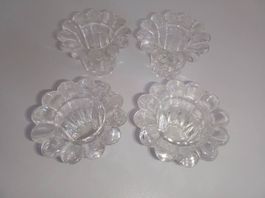 4 schöne Glas Kerzenhalter