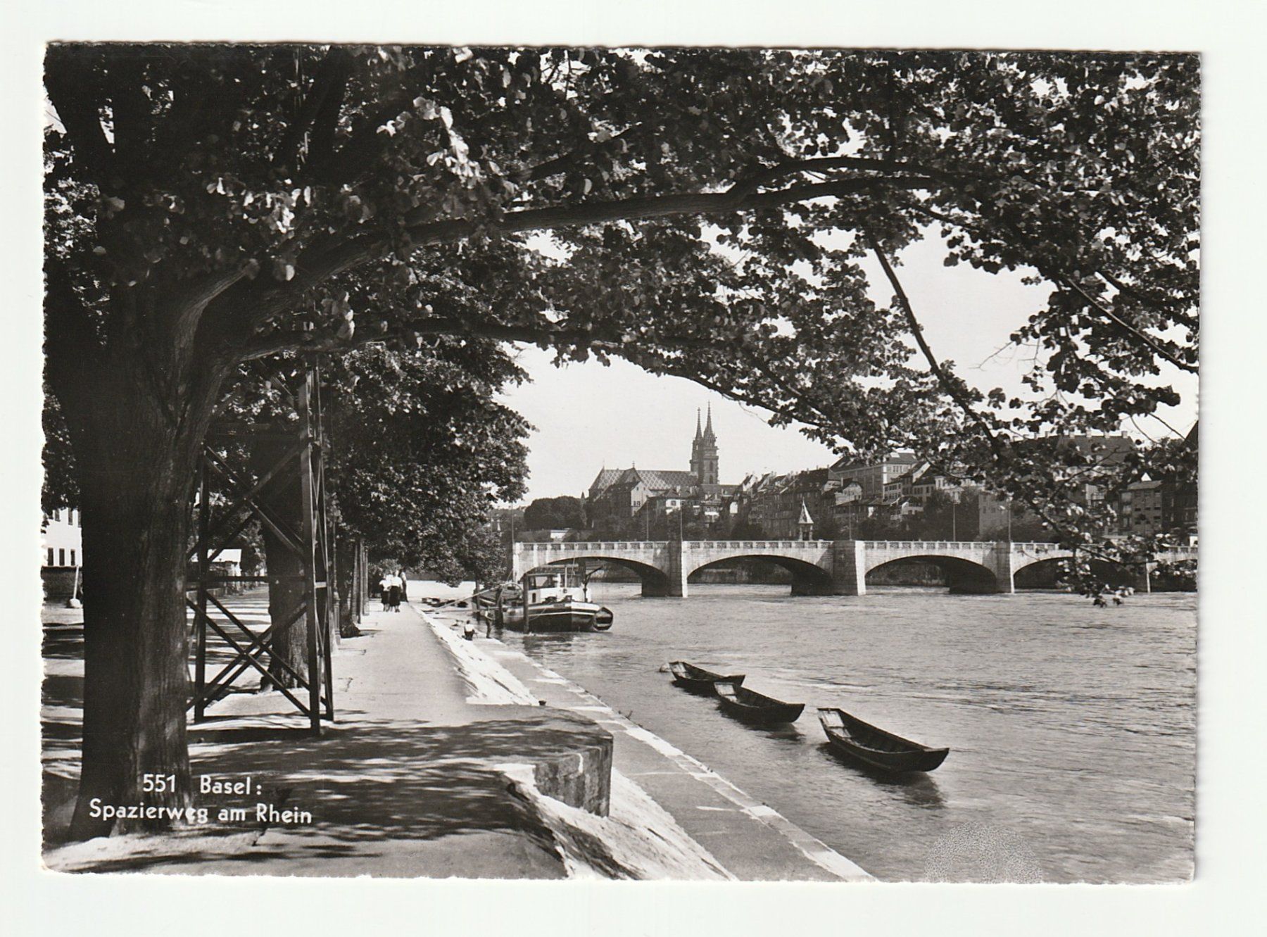 Cartoline postali: Ansichtskarte Basel Spazierweg am Rhein – Usato da St. Gallen venduto da Ricardo_Deals
