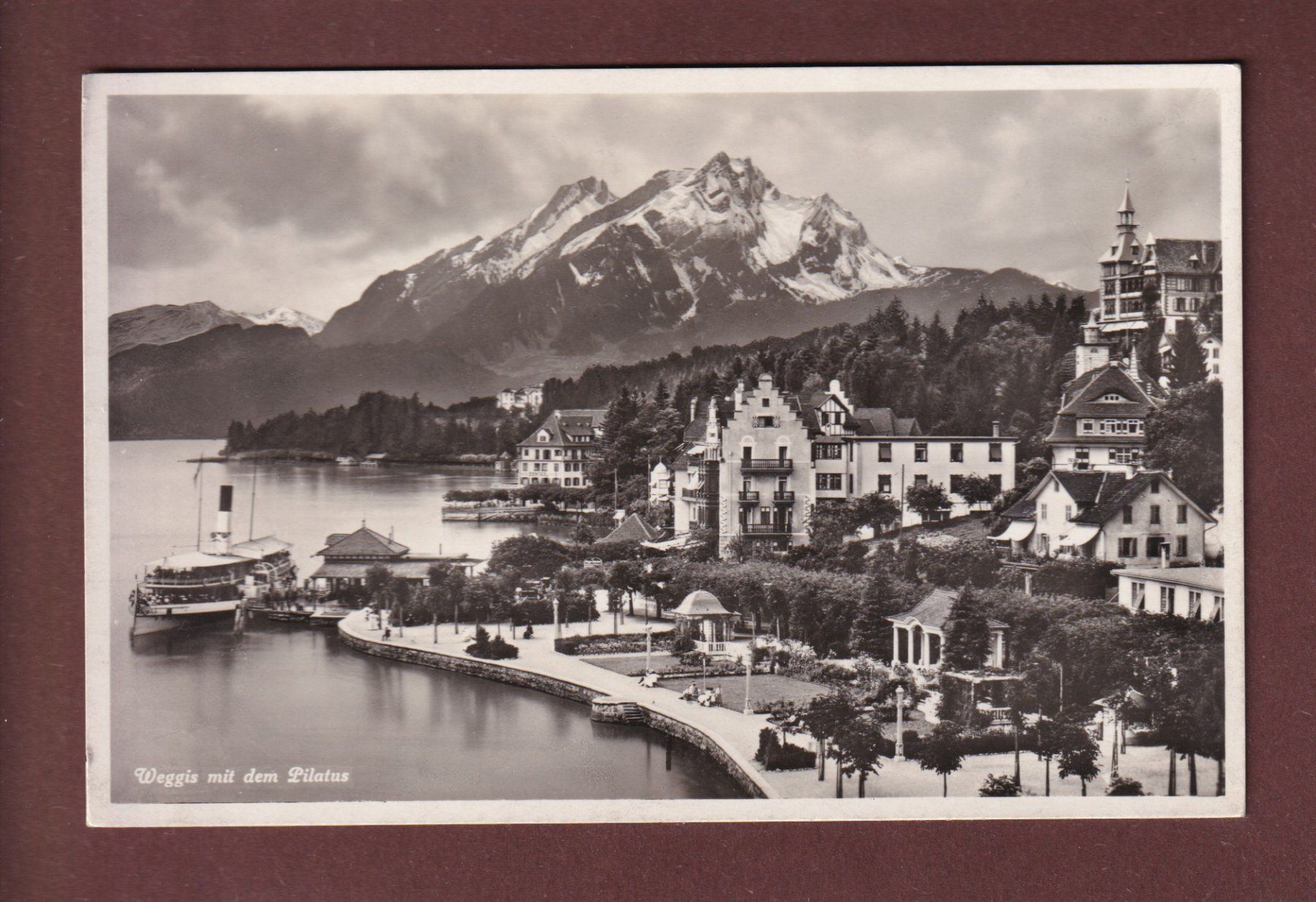 Cartoline postali: WEGGIS - Quai - Schiff - 1935 – Usato da Pully venduto da nicecards-shop