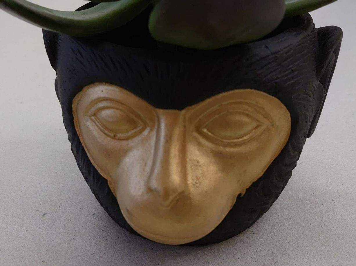 Blumentöpfe: Topf Monkey Schwarz / Gold – Neu und originalverpackt aus Schaffhausen von AtelierPudesco 2