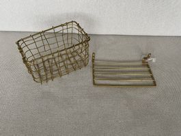 Petite panier et étagère en laiton fog linen work