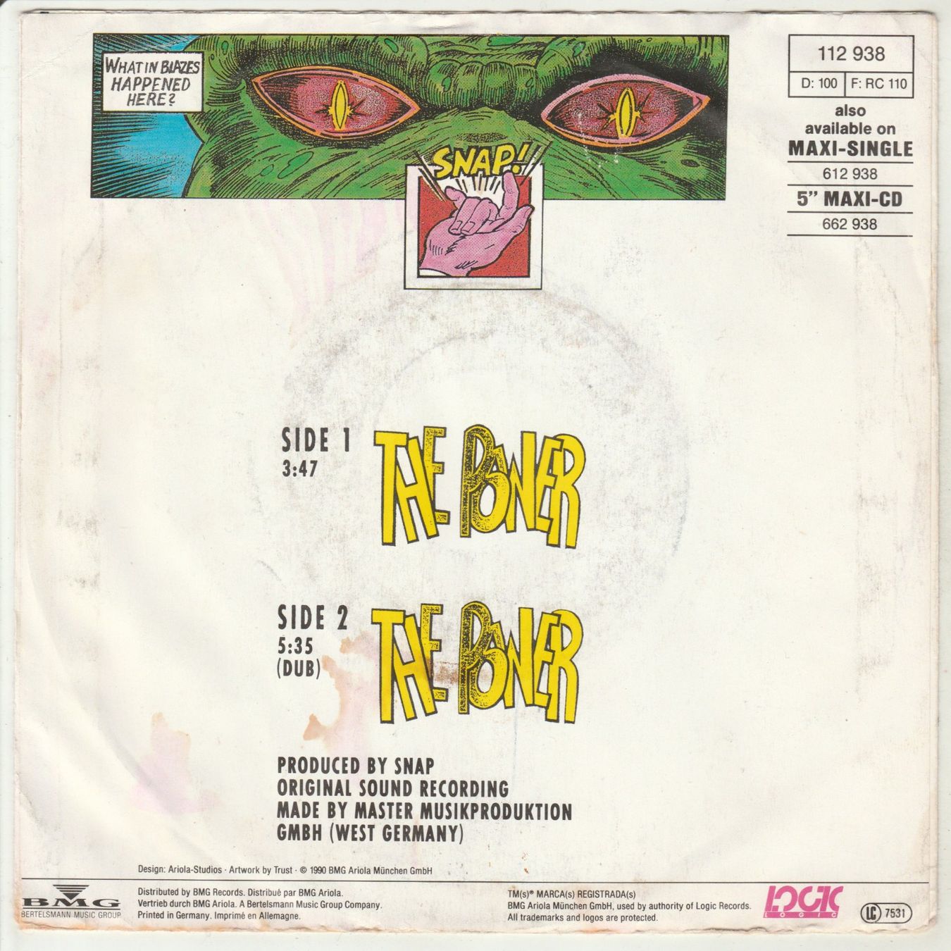 Schallplatten: Snap! - The Power 7" Vinyl 1990 – Gebraucht aus Tübach von JamesStone 1