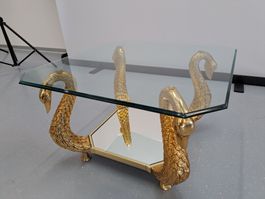 1 Hollywood Regency Swantable Schwanen-Couchtisch
