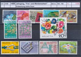 1988 Jahrgang, "Frei- und Werbemarken" gestempelt