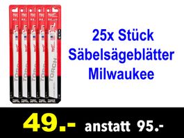 🔴 Säbelsägeblätter MILWAUKEE 25x Stück Sawzall /419X