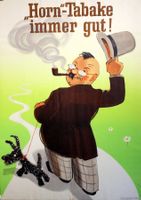 Horn - Tabake immer gut! Original Plakat Hugo Laubi