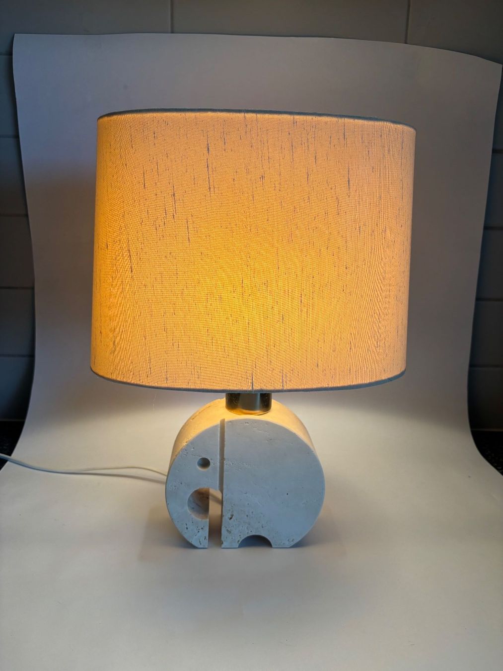 Lampade: Fratelli Manelli Travertin Lampe Designklassiker – Usato da rotkreuz venduto da baudisch