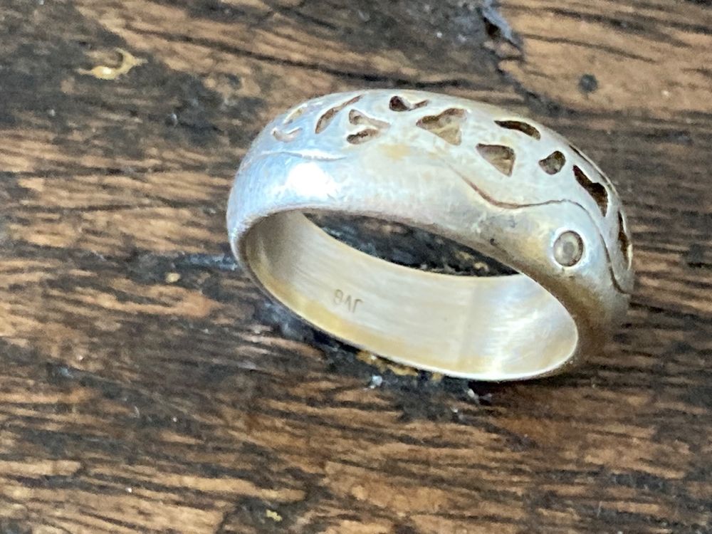 Bague Double Anneau Vintage En Argent Sterling 925 - Taille 19mm - Occasion