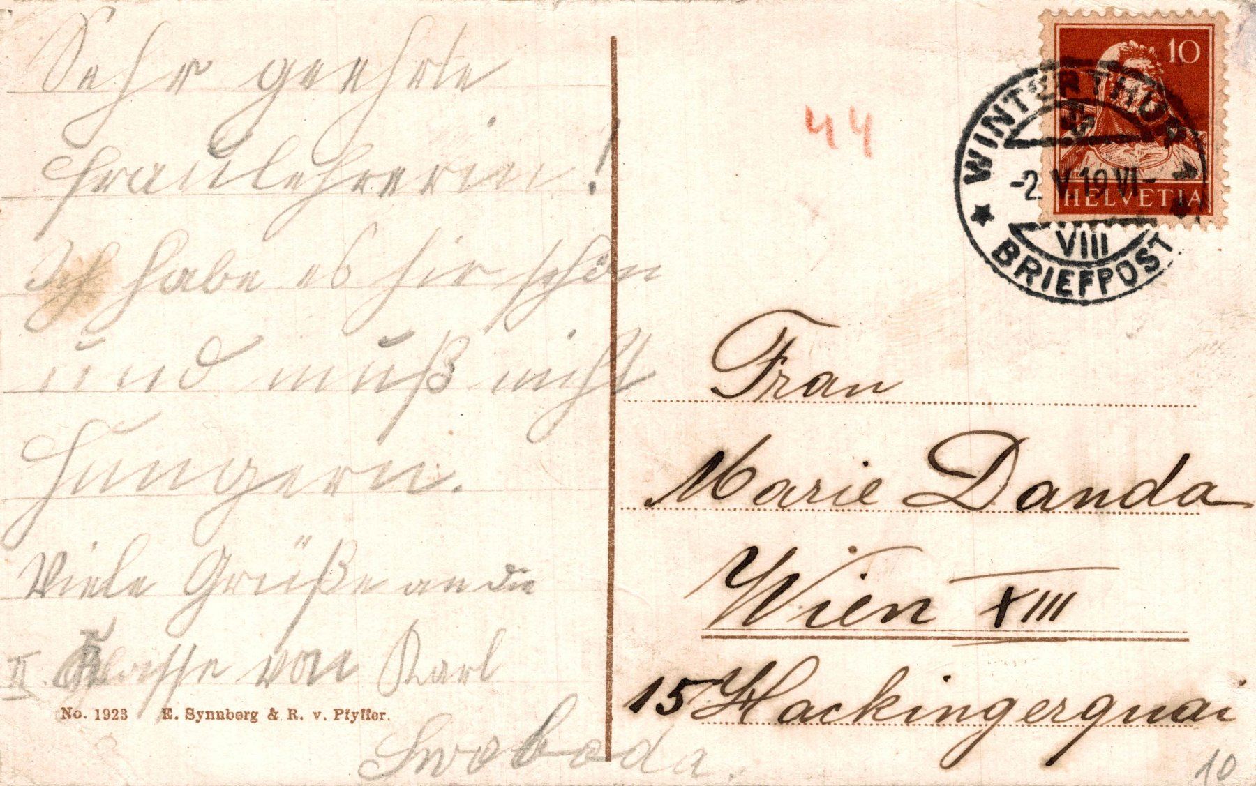 Cartoline postali: Winterthur. Neues Eisenbahnerheim 1923 – Usato da Bronschhofen venduto da Astore 1