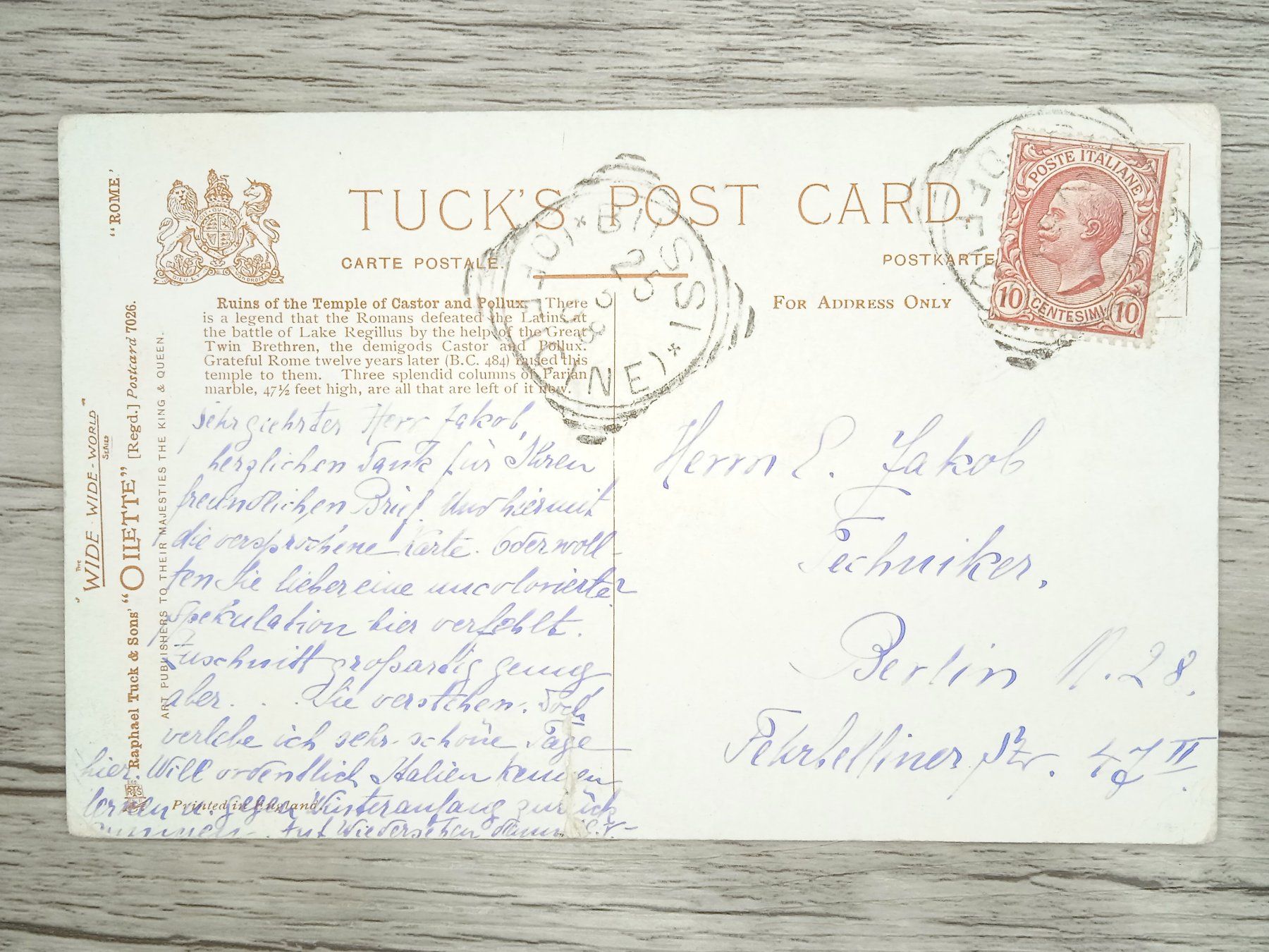 Tutti i francobolli: TR70 Carte Postale + Timbre Italie 1908 – Usato da Cousset venduto da Patrick_Collections