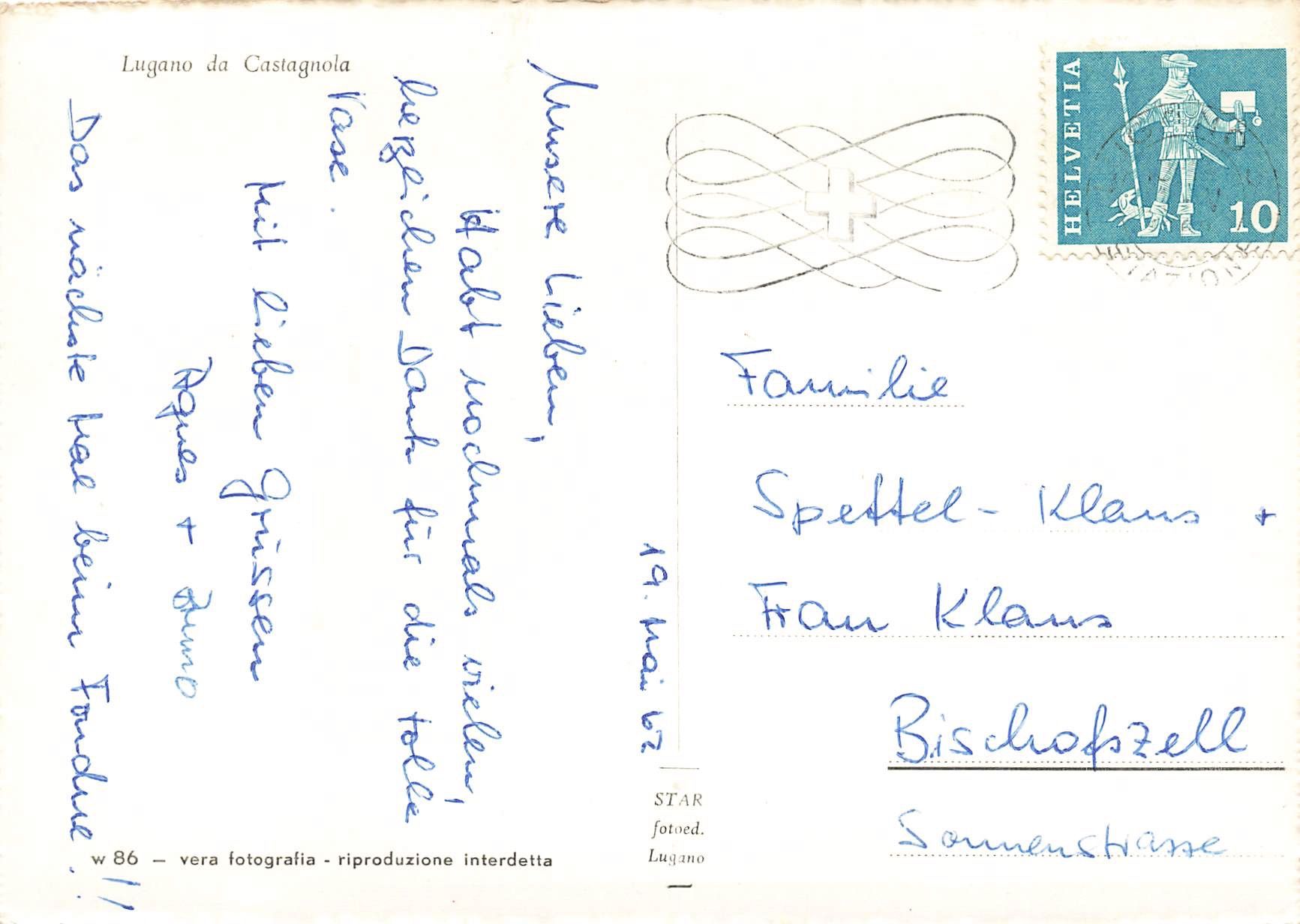 Cartoline postali: Lugano Castagnola G – Usato da Biasca venduto da Blenio71 1