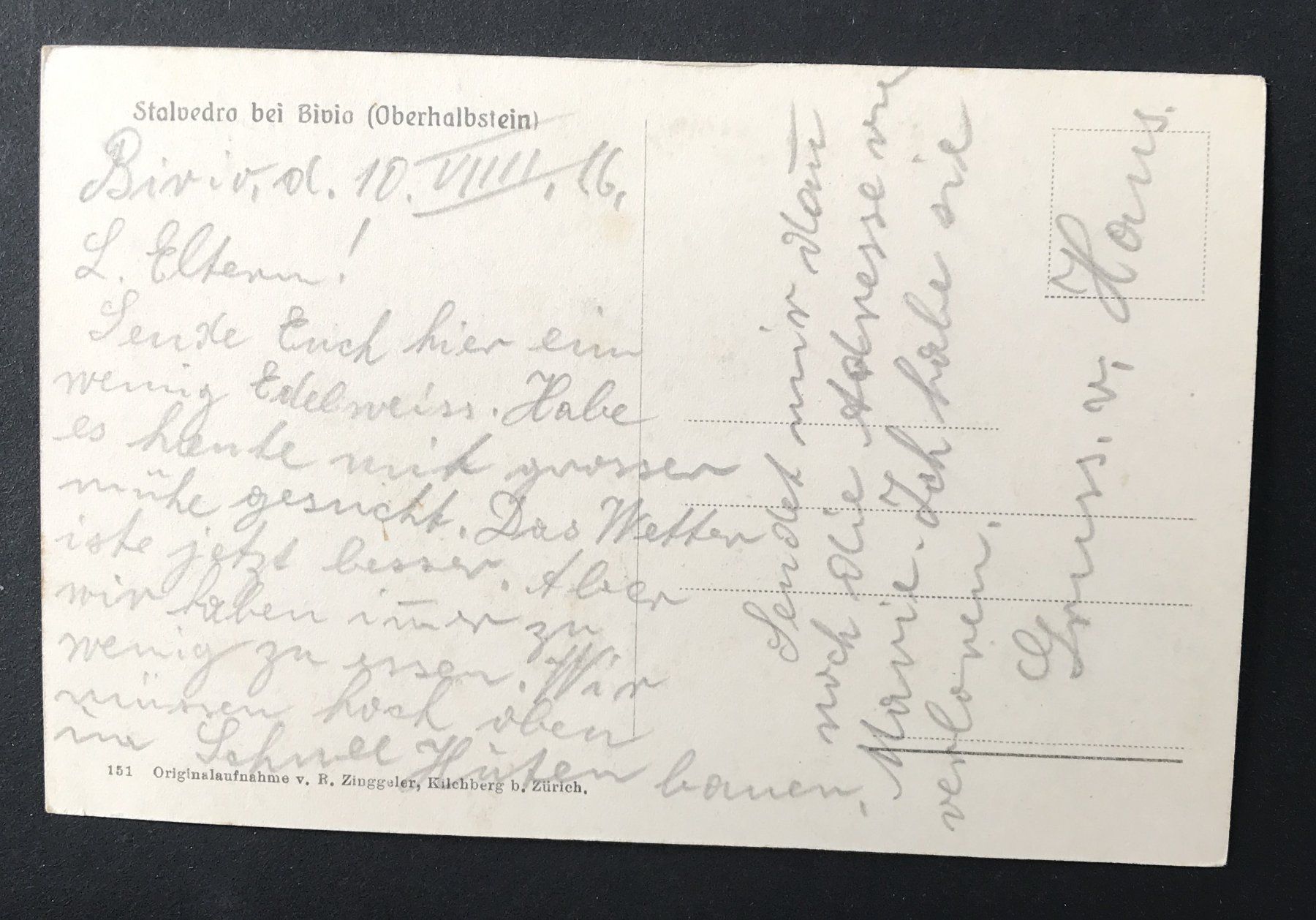 Cartoline postali: ALTE ANSICHTSKARTE STAVEDRO – Usato da Ostermundigen venduto da wini63 1